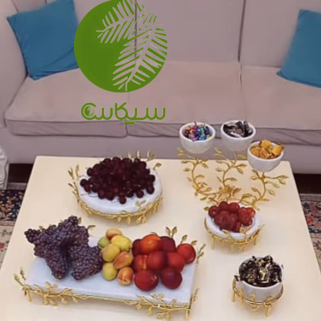 ظروف سنگی ست برنجی برگ