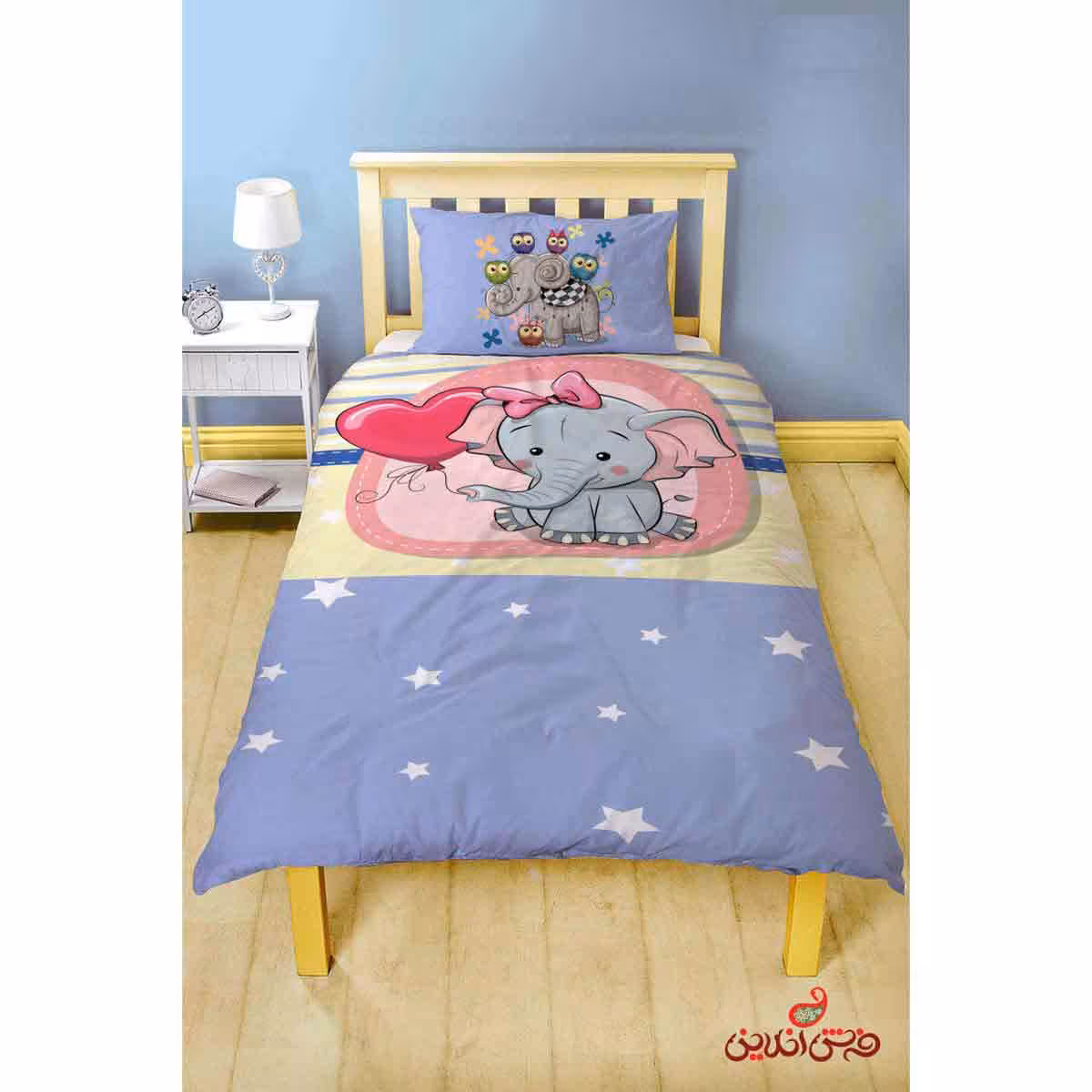 روتختی کودک طرح بچه فیل و جغد ها  کد 2217