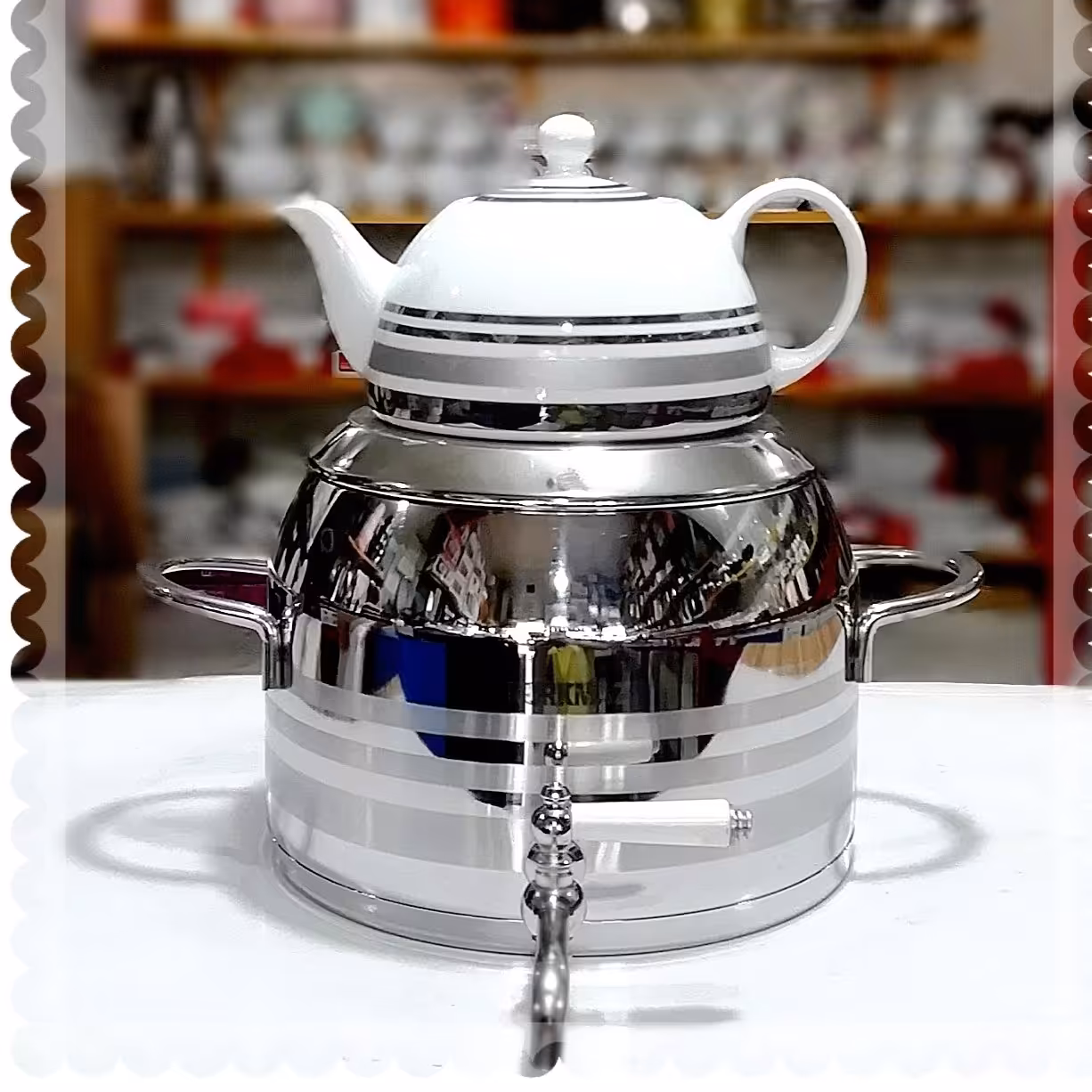 کتری و قوری شیردار استیل کرکماز 