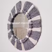 آینه مکرومه بافی مدل یلدا سایز کلی 20سانتی (پس کرایه)