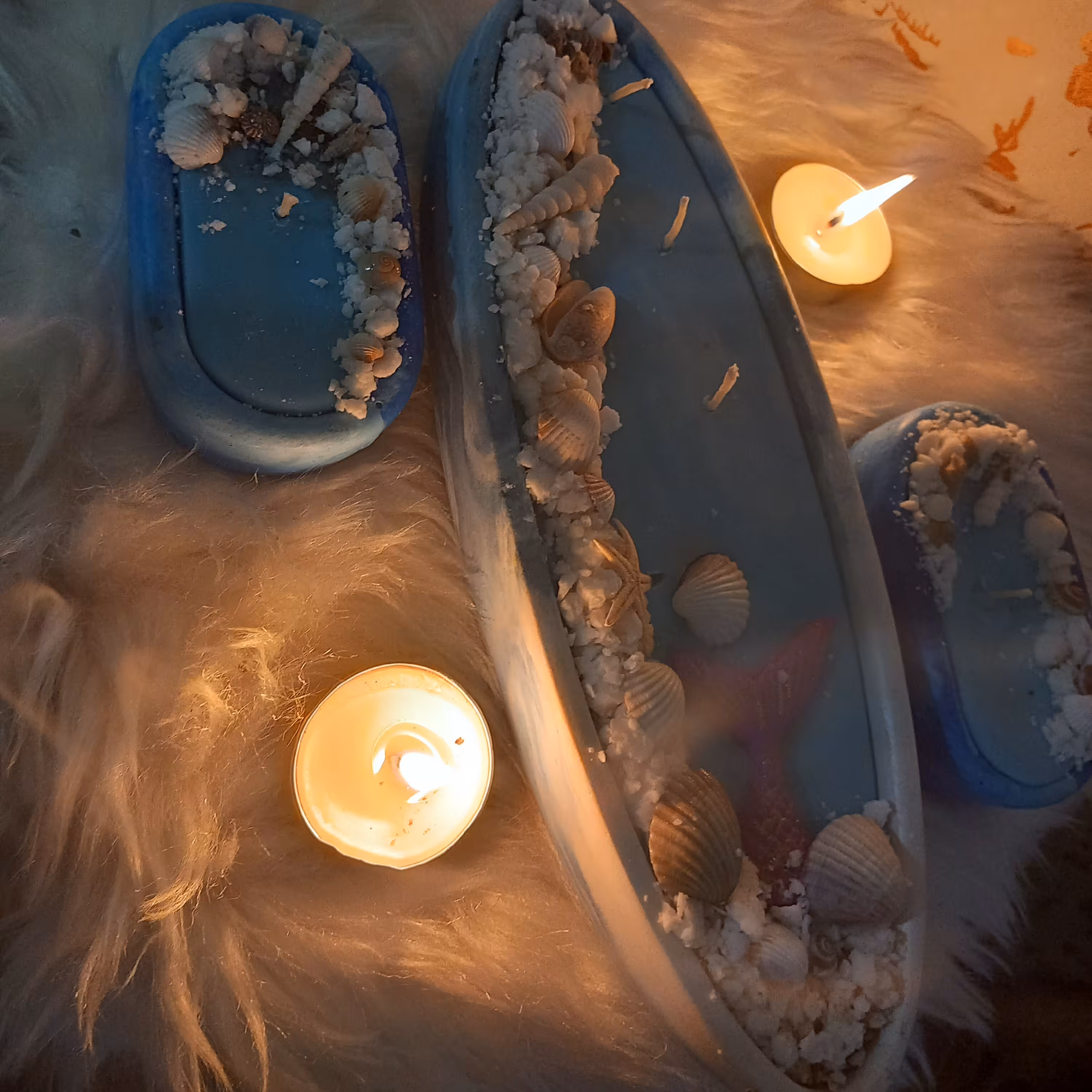 شمع قایقی و ساحلی  دستساز (وزن تقریبی 680 گرم )ارتفاع 5 در قطر 26سانت