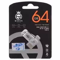 فلش مموری کوئین تک مدل Dual Drive USB3.1 Type-C ظرفیت 64 گیگابایت