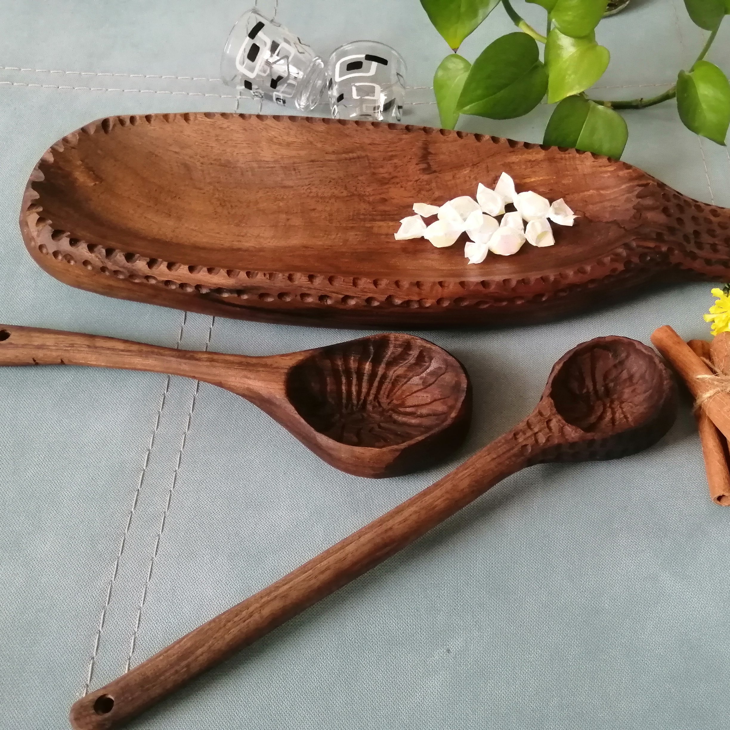 ظرف پذیرایی چوب گردو دست ساز