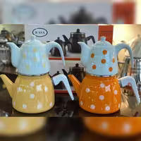 کتری و قوری استوانه رسا مدل توپی رنگی 