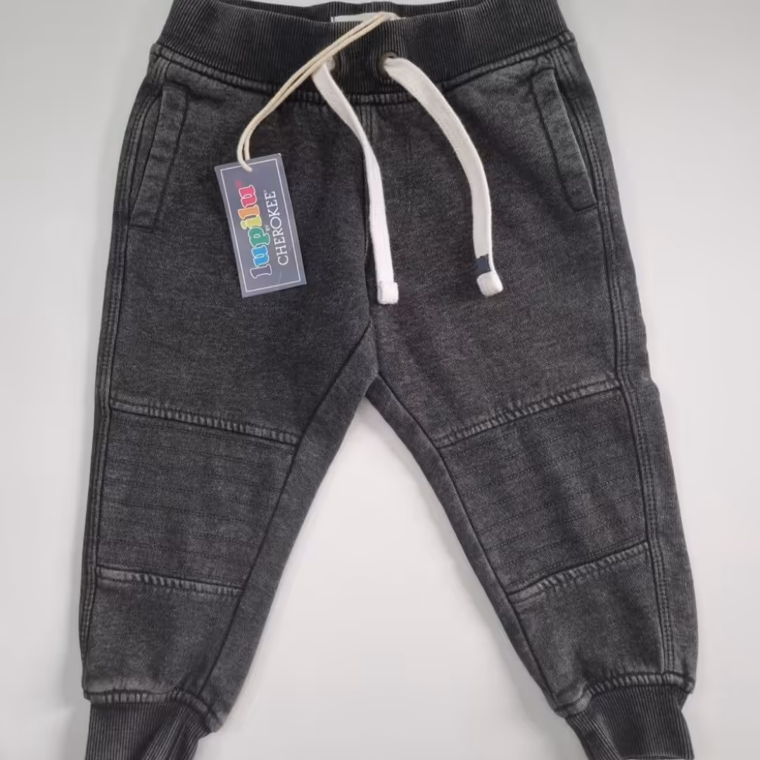 شلوار اسلش تو کرکی پسرانه طوسی برند لوپیلو آلمان مناسب  1 تا 2 سال مدل چروکی