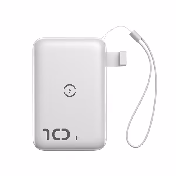 پاور بانک بی سیم باسئوس Baseus Mini S Bracket 10W Wireless Charger Power bank 10000mAh 18W White