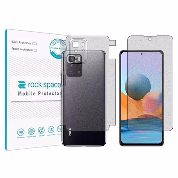گلس صفحه نمایش و پشت گوشی شیائومی Poco X3 GT مدل نانو هیدروژل گیمینگ برند راک اسپیس کد MS