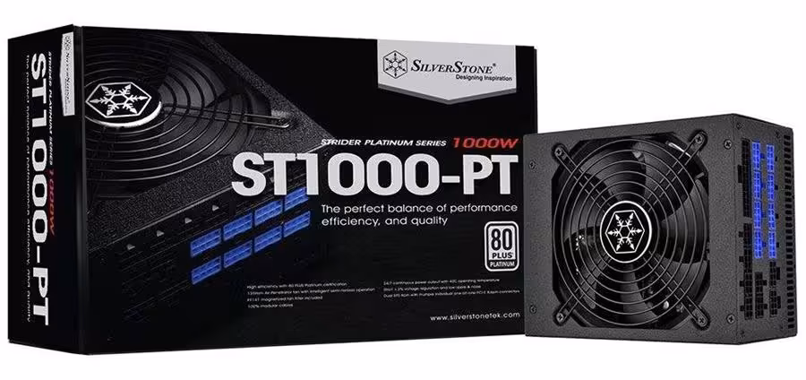 منبع تغذیه کامپیوتر سیلوراستون مدل Strider Platinum SST-ST1000-PT