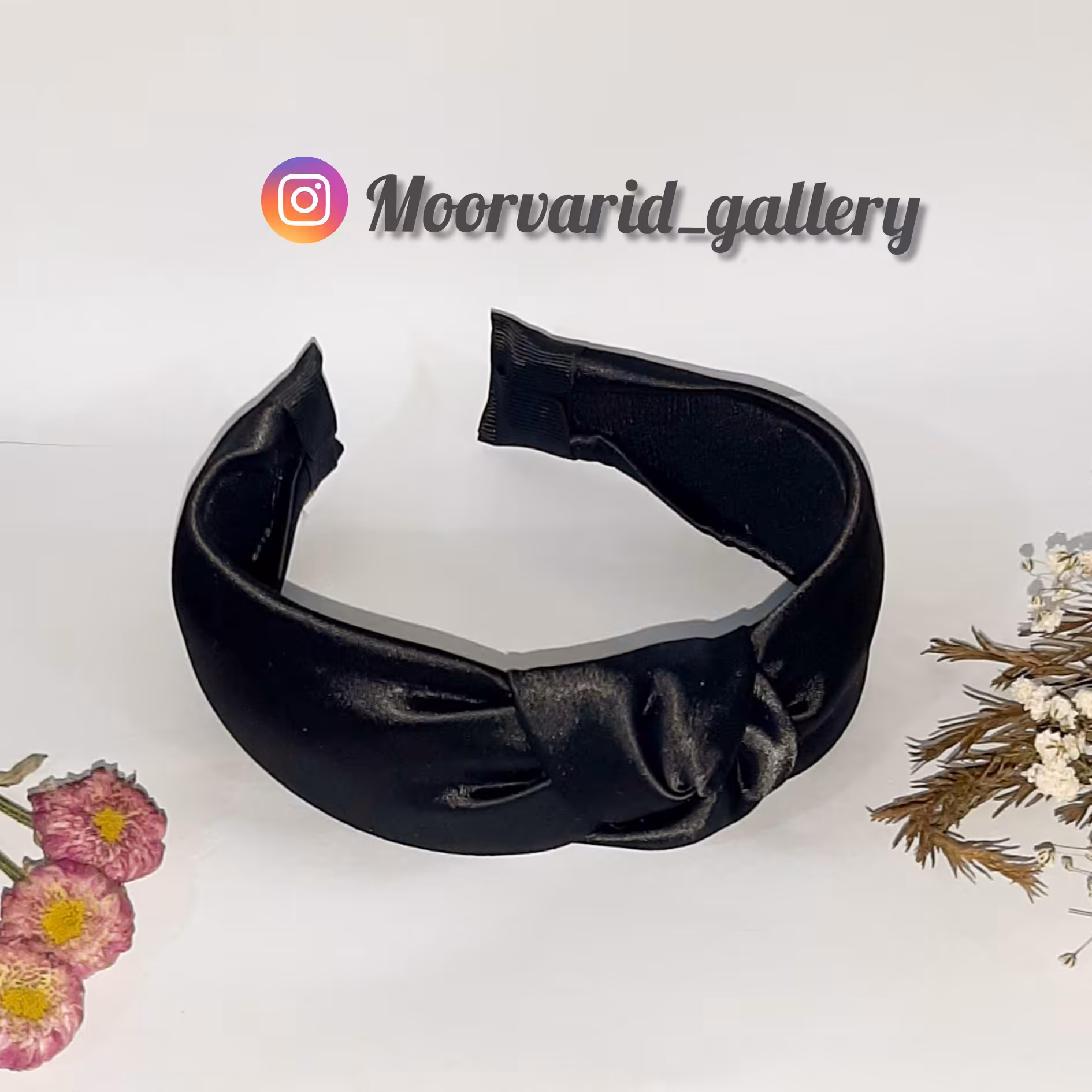 تل سر مدل گره ای جنس پارچه ساتن درجه 1 مشکی