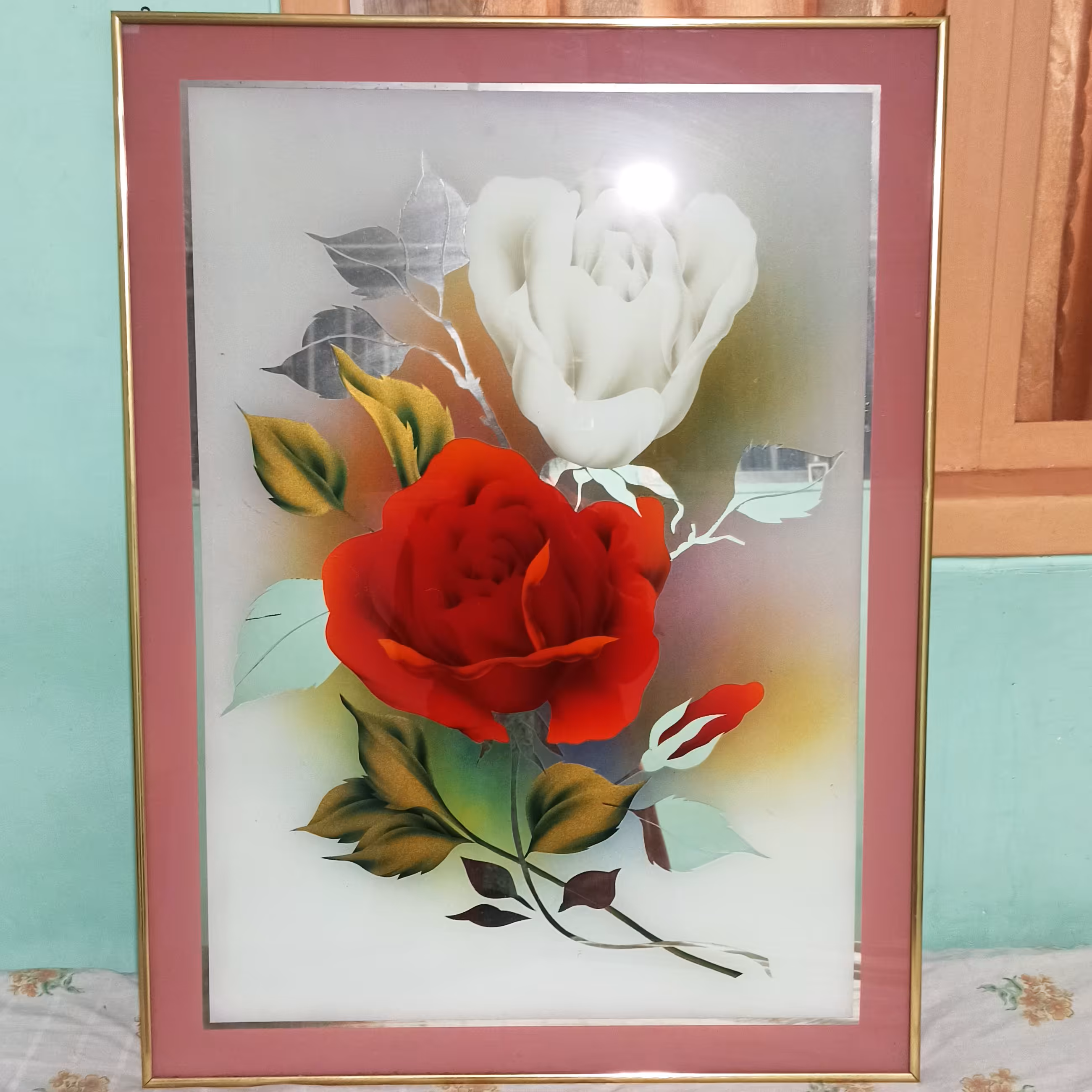 تابلو آینه ای گل 