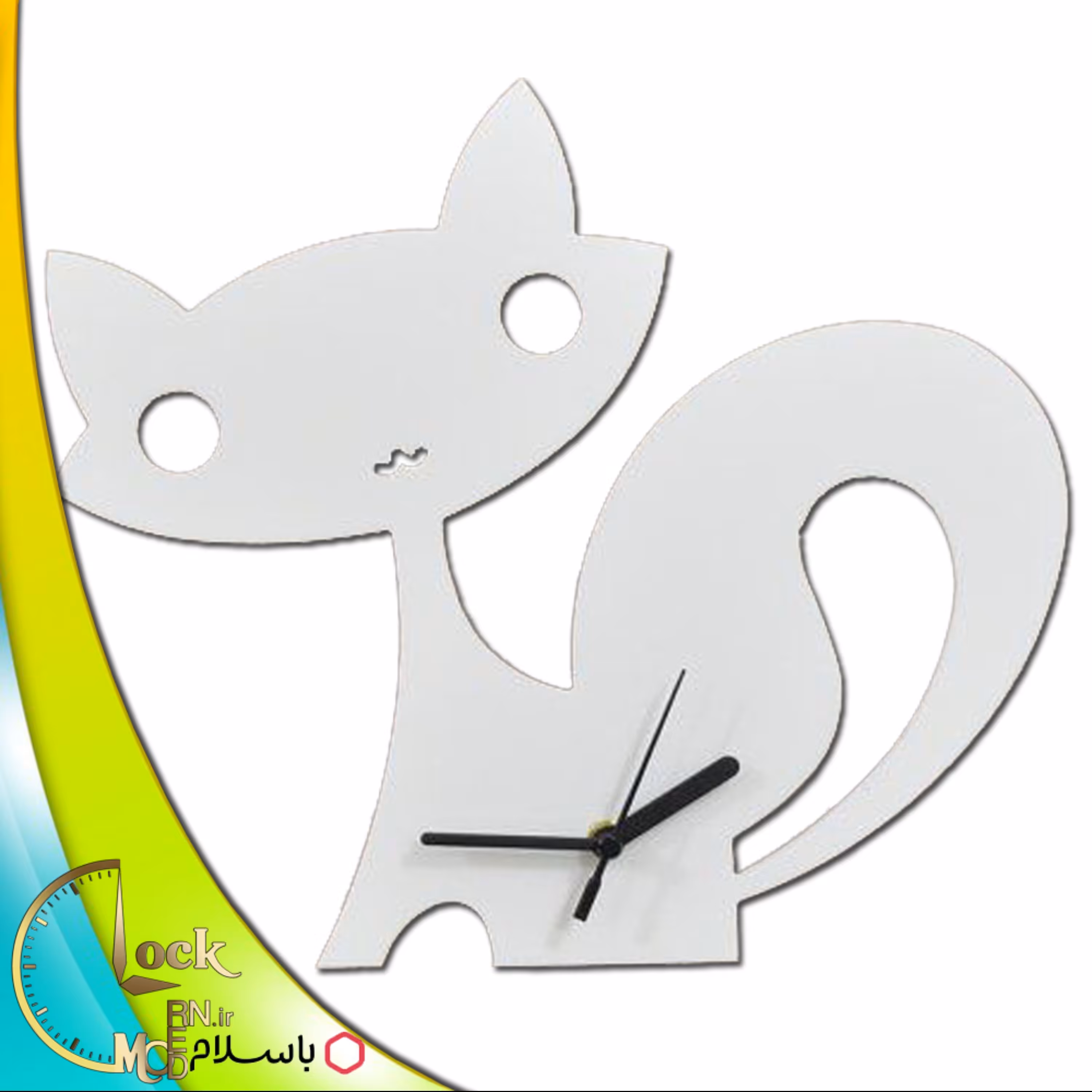 ساعت دیواری کودکانه طرح گربه کد 393