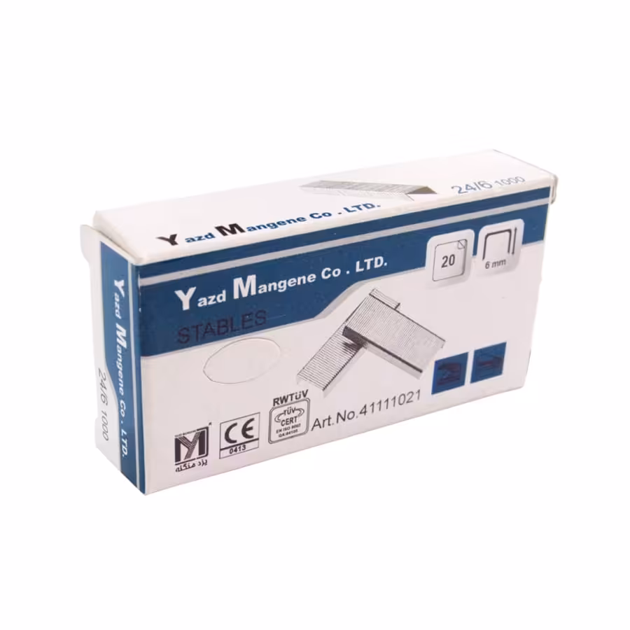 سوزن منگنه سایز 24/6 بسته 1000 عددی گالوانیزه یزد منگنه