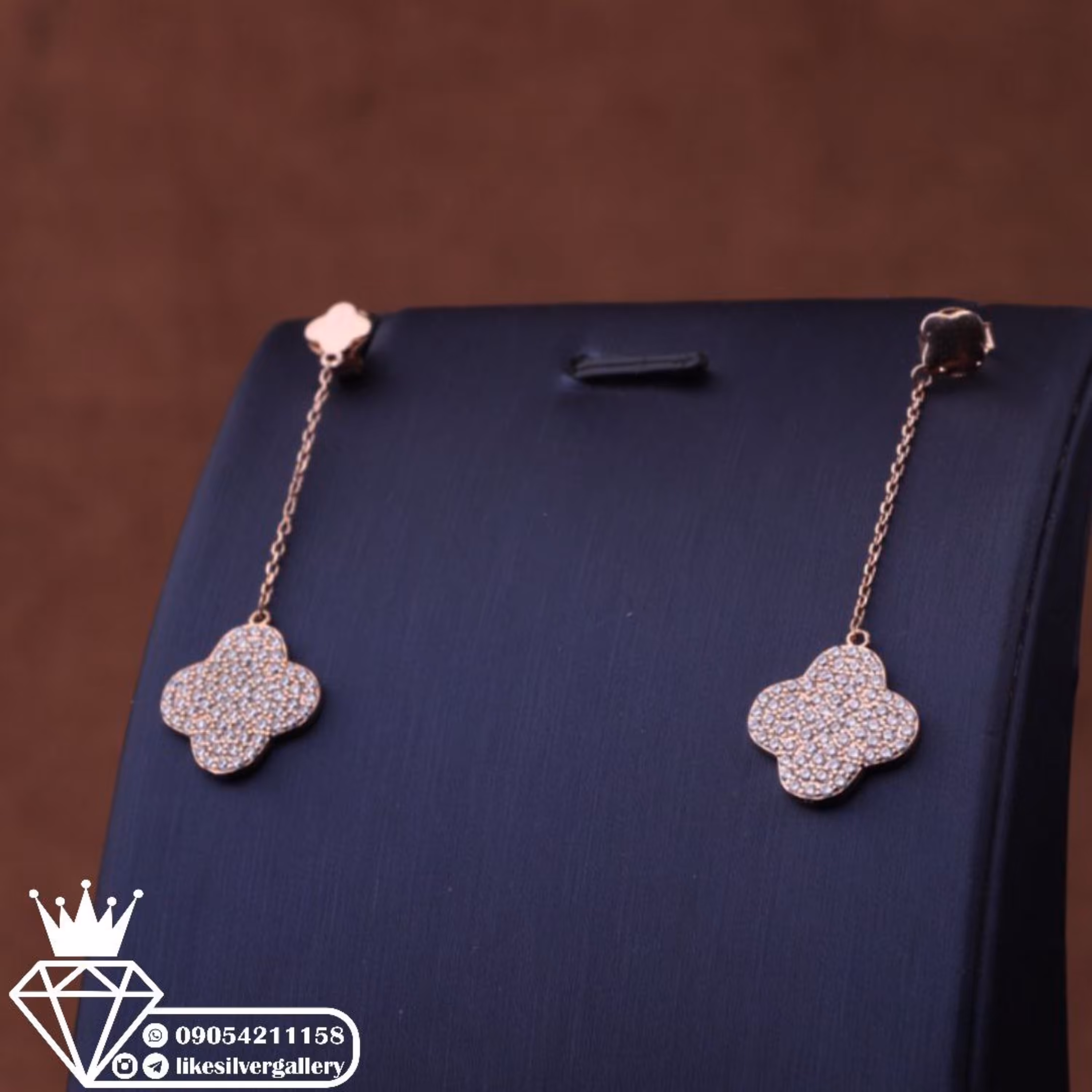 گوشواره زنانه ونکلیف نقره وزن 3.9 گرم ارسال رایگان 