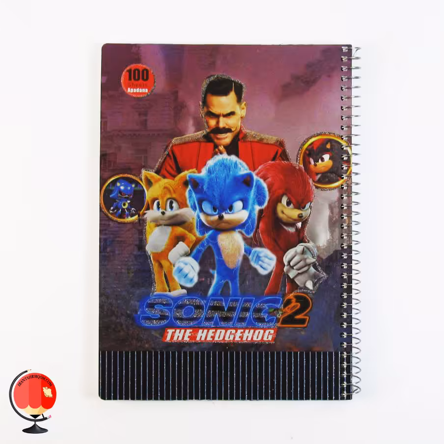 دفتر مشق 100 برگ سیمی طرح سونیک آپادانا
