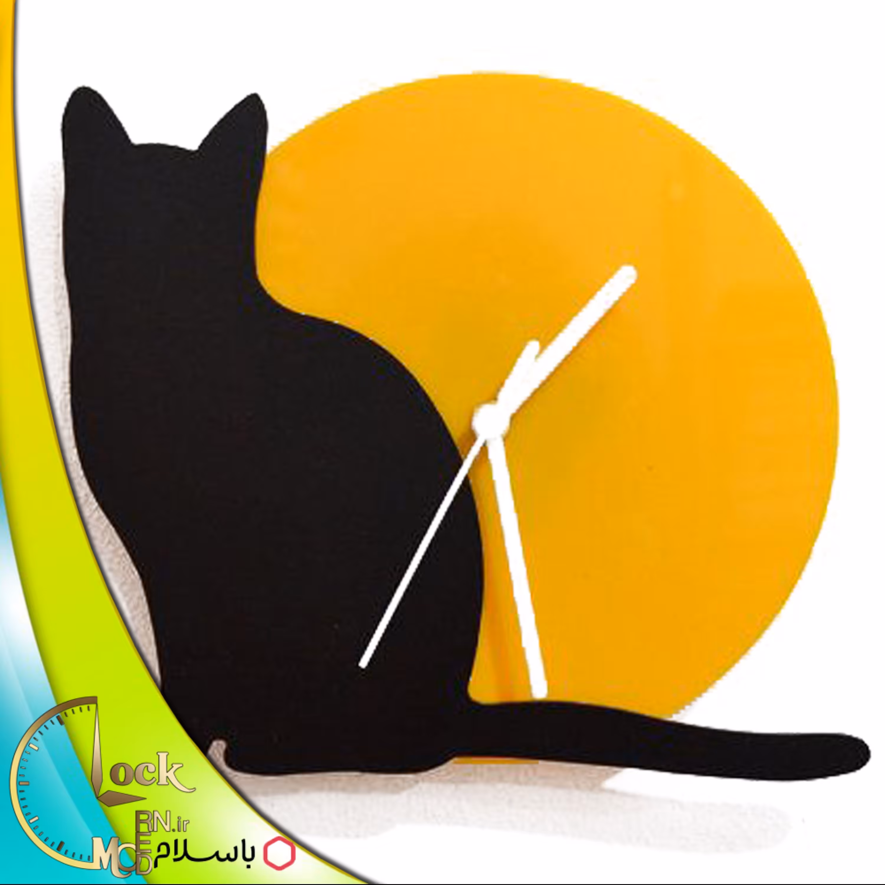 ساعت دیواری طرح گربه کد 179