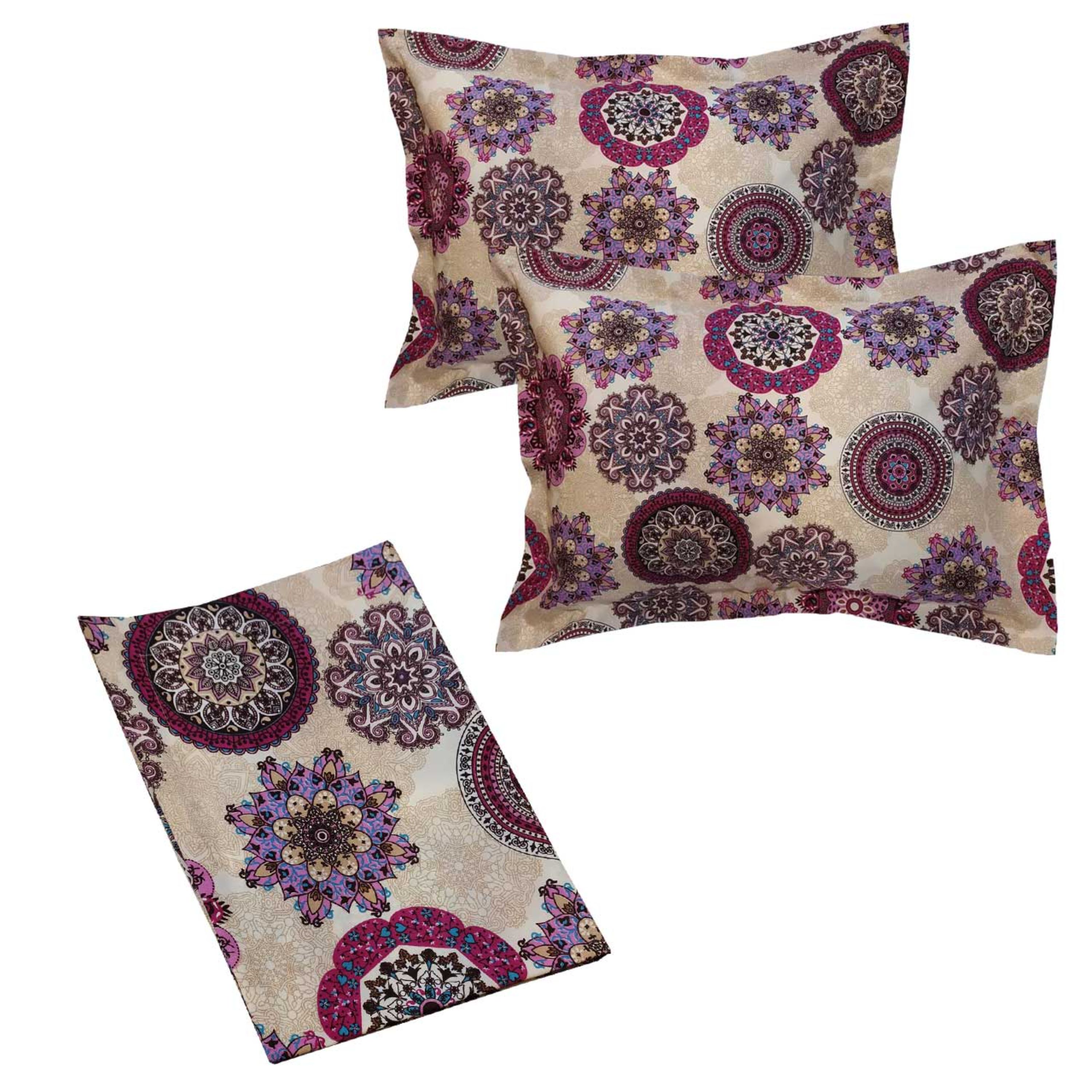 سرویس ملحفه سندس مدل خورشیدی دونفره 3 تکه