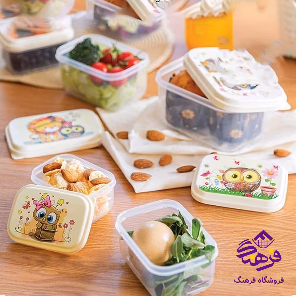 ست ظرف غذا مستطیل 4 عددی بارانا زیبا