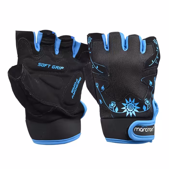 دستکش بدنسازی زنانه ماراتن مدل Flower-402P875 آبی