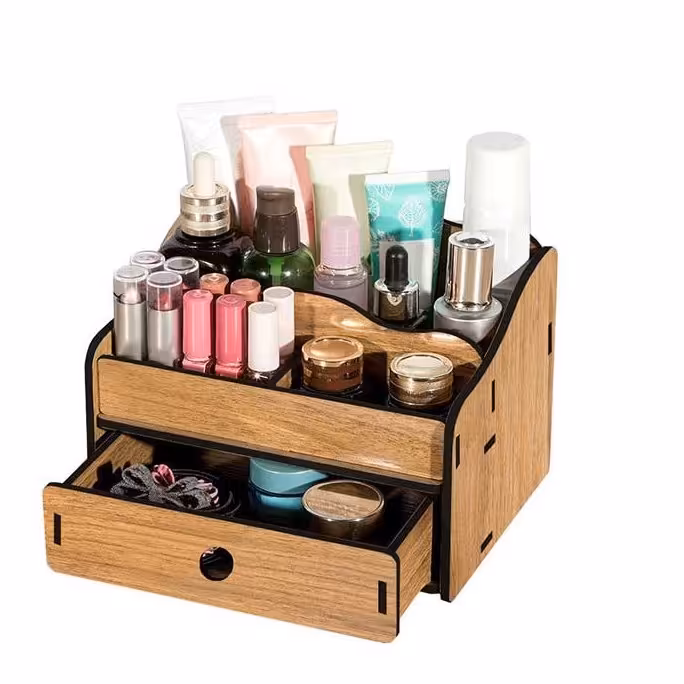 استند لوازم آرایشی  زیبا ،جنس ام دی اف و جادار و شیک