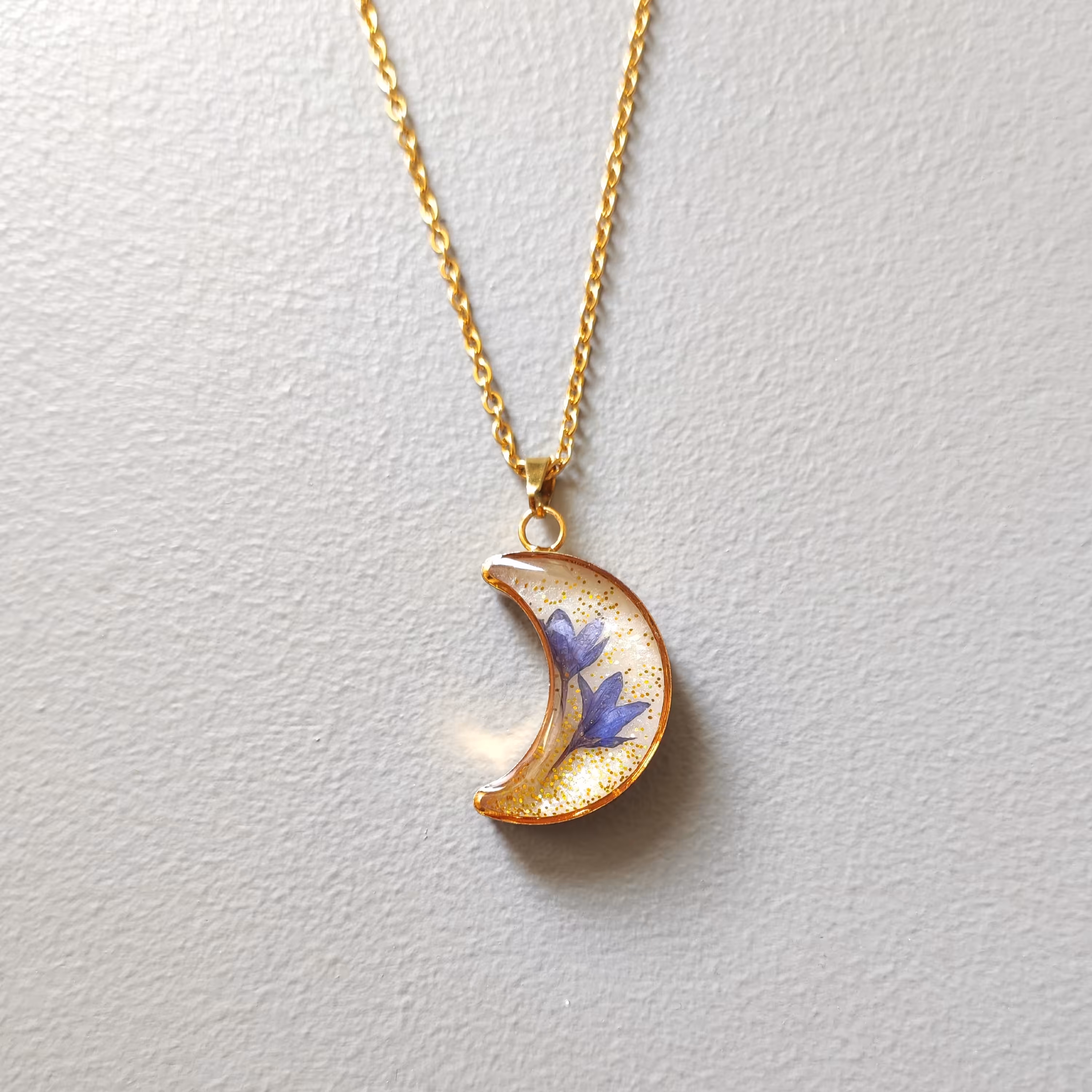 گردنبند گل گندم شبتاب مدل هلال ماه