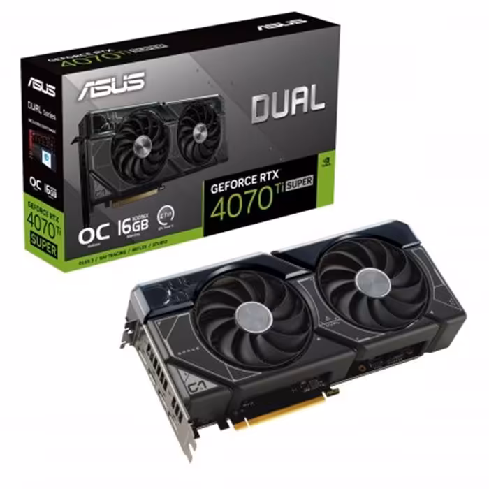 کارت گرافیک ایسوس مدل Dual GeForce RTX 4070 Ti SUPER OC Edition GDDR6X حافظه 16 گیگابایت