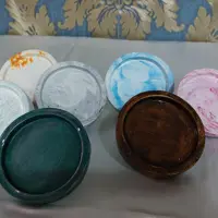 سینی گرد کوچک قطر 8 سانتی سنگ مصنوعی برند ساتین