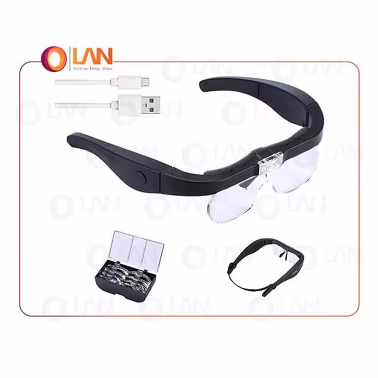 عینک ذره بین قابل شارژ با لنزهای جداشدنی (مدل 602030)