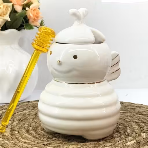 عسل خوری طرح زنبور باریز با قاشق مخصوص 