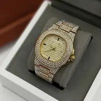 ساعت مچی patek philppe طلایی full stone  باجعبه 