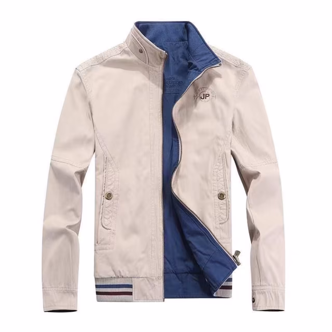 کاپشن کتان مردانه دورو مارک جیپ سفید آبی