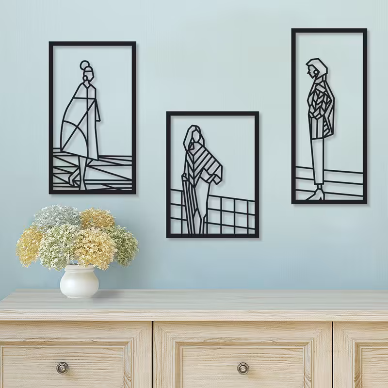 استیکر دیواری طرح مینیمال مجموعه 3 عددی