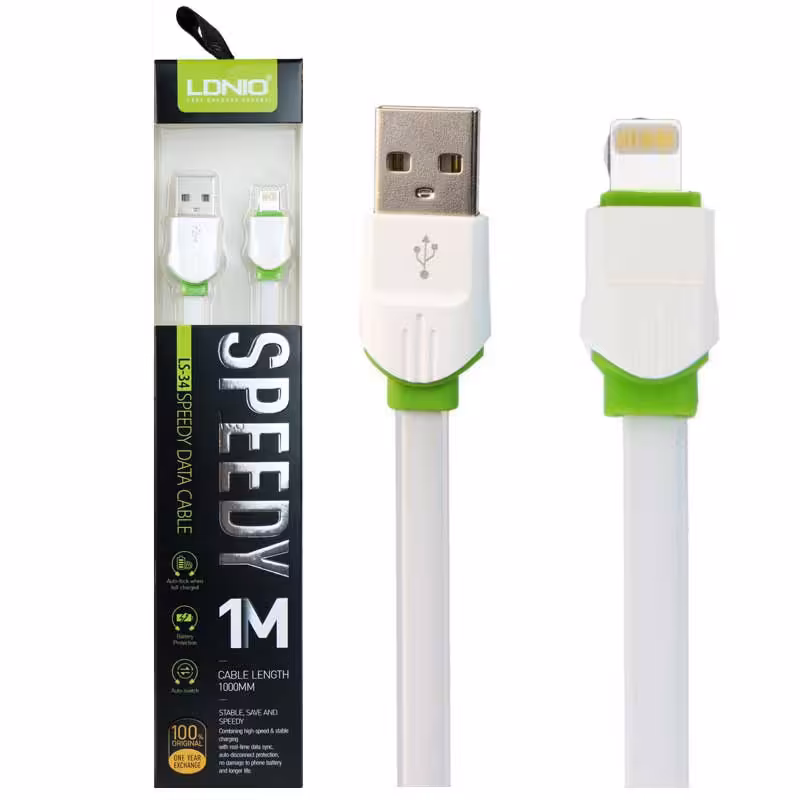 کابل تبدیل USB به Lightning الدینیو مدل LS-34 طول 1 متر