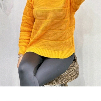 بافت یقه شل راه راه دولایه ضخیم.