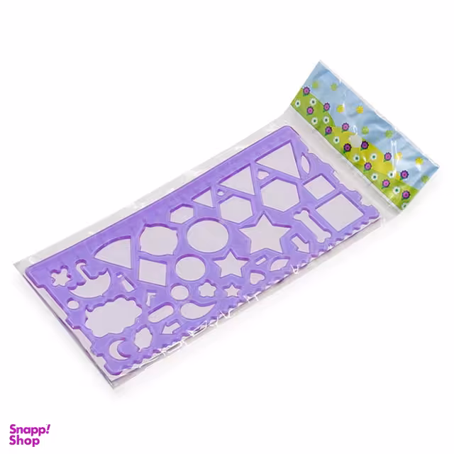 شابلون طرح اشکال مدل A01 رنگ بنفش روشن مجموعه 2 عددی