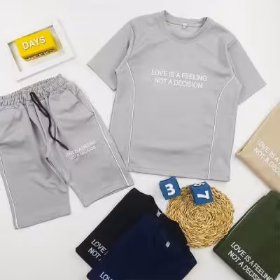 تیشرت شلوارک بیسکویتی پسرانه کد 10216