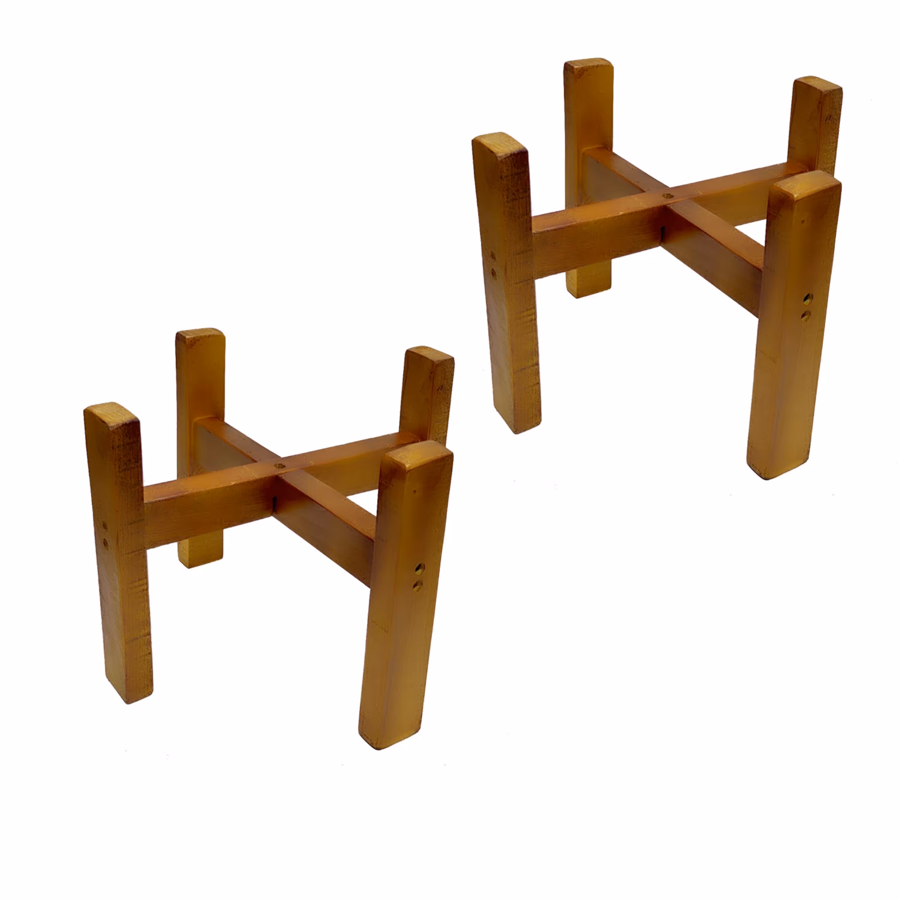 پایه گلدان طرح H مدل s22 دوتایی (قهوه ای روشن)