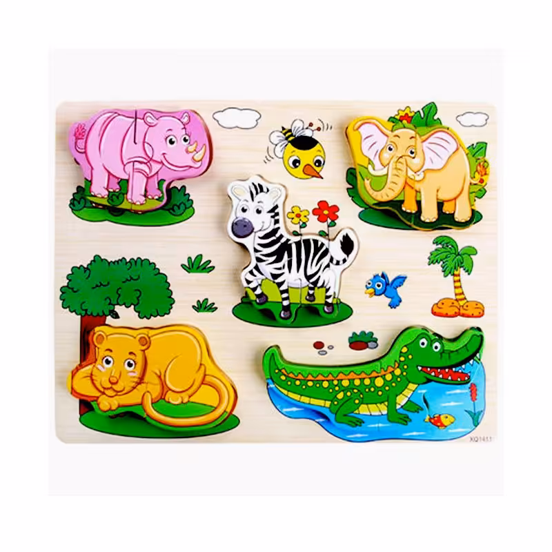 پازل چوبی کودک برجسته حیوانات 1411 مدل 1688