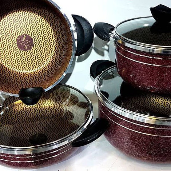 سرویس 7پارچه طرح چدن با کیفیت 
داخل نانو گرانیت
لب پیچ
بدنه ضخیم وسنگین
رنگبندی مشکی زرشکی وبسته بندی  عالی