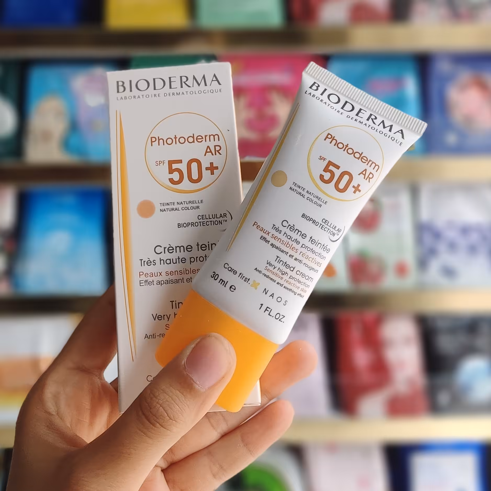 ضدآفتاب رنگی بیودرما فتودرم اسپات spf50 رنگ بژ طبیعی لیانا شاپ