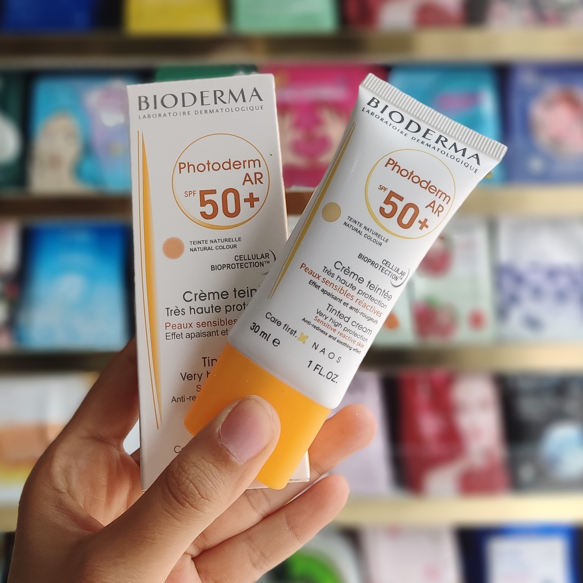 ضدآفتاب رنگی بیودرما فتودرم اسپات spf50 رنگ بژ طبیعی لیانا شاپ