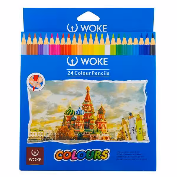 مداد رنگی 24 رنگ جعبه مقوایی ووک woke