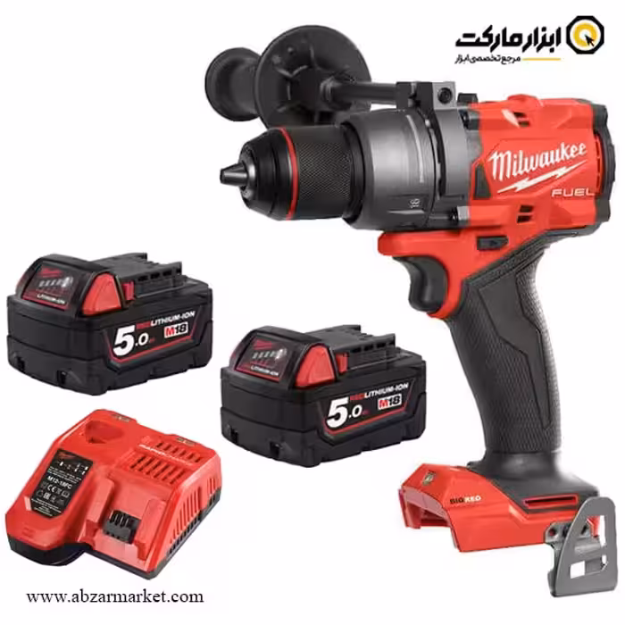 دریل شارژی چکشی میلواکی براشلس لیتیوم 18 ولت مدل M18FPD3-502