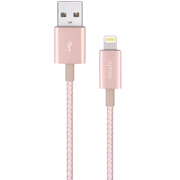 کابل MOSHI موشی LIGHTNING لایتنینگ 1.2 متری مدل Integra Cable Lightning to USB-A رزگلد - Hiapple.ir