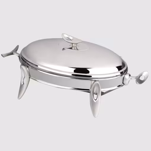 سوفله خوری بیضی بزرگ قایقی نقره ای یونیک UN-3856