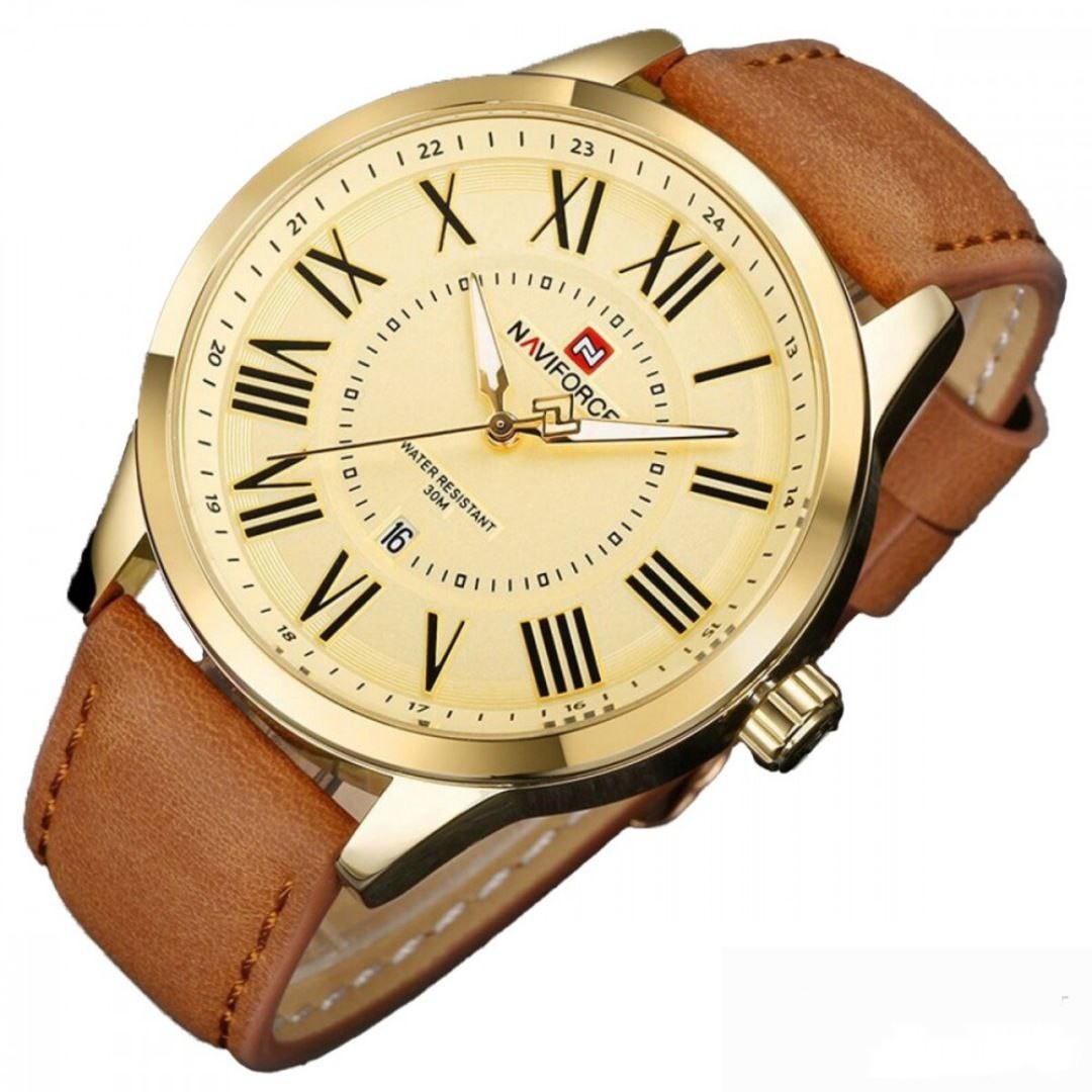 ساعت مردانه بند چرم naviforce  باکیفیت و رنگبندی متنوع