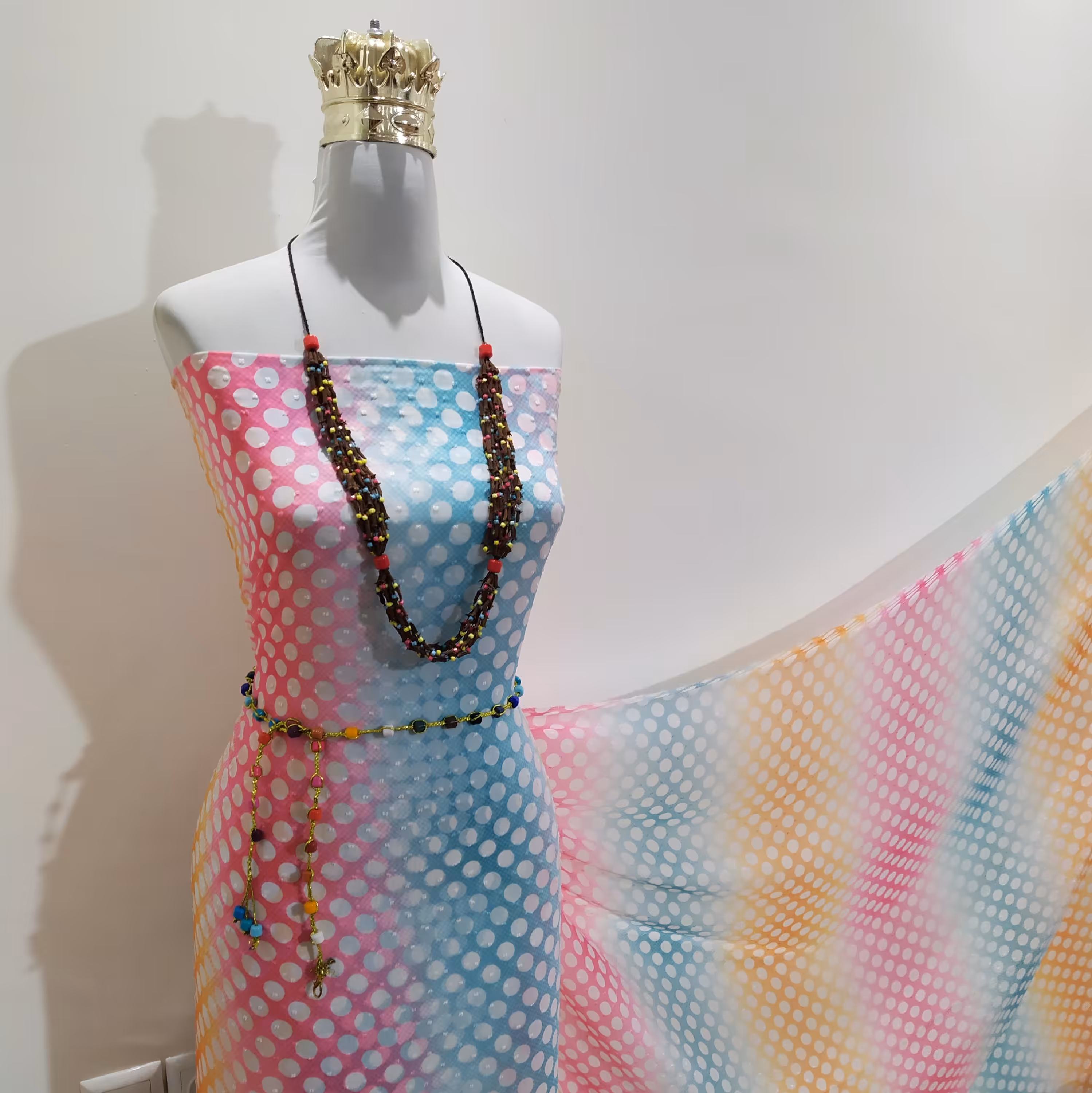 پارچه حریراشکی آبرنگی طرح توپ توپی عرض150سانت متری140هزارتومن