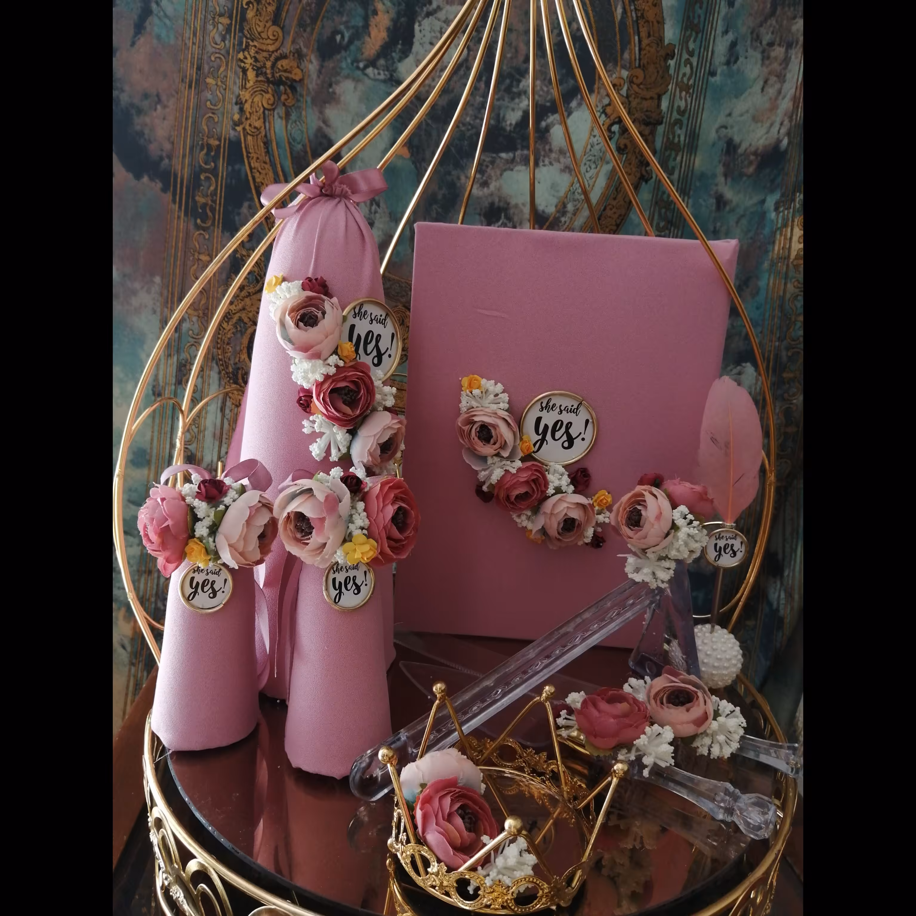 ست قند بله برون 9 تیکه مدل رز