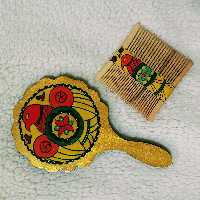 ست آینه دستی و شانه جیبی هنری