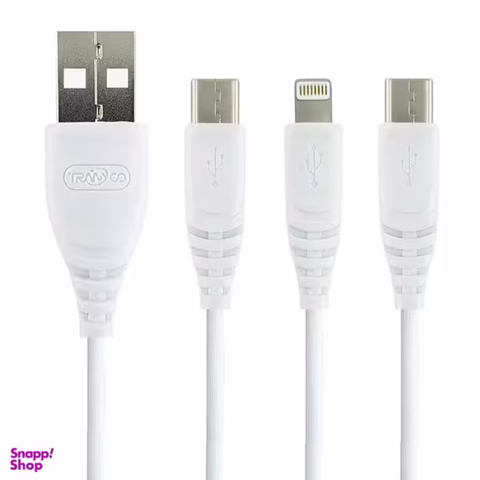 کابل تبدیل USB به microUSB / لایتنینگ / USB-C ترانیو مدل XS1 طول 1.2 متر
