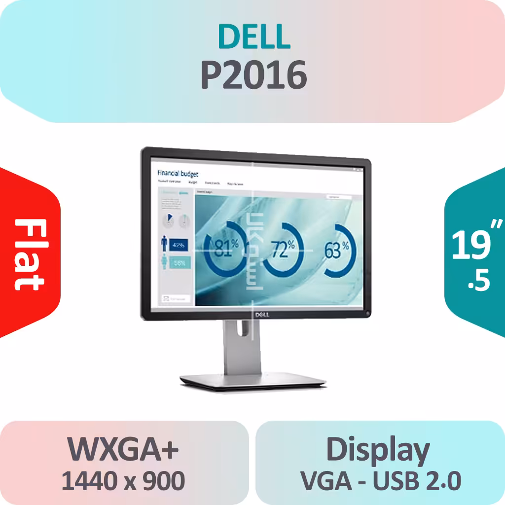 مانیتور استوک Dell P2016 سایز 19.5 اینچ  WXGA